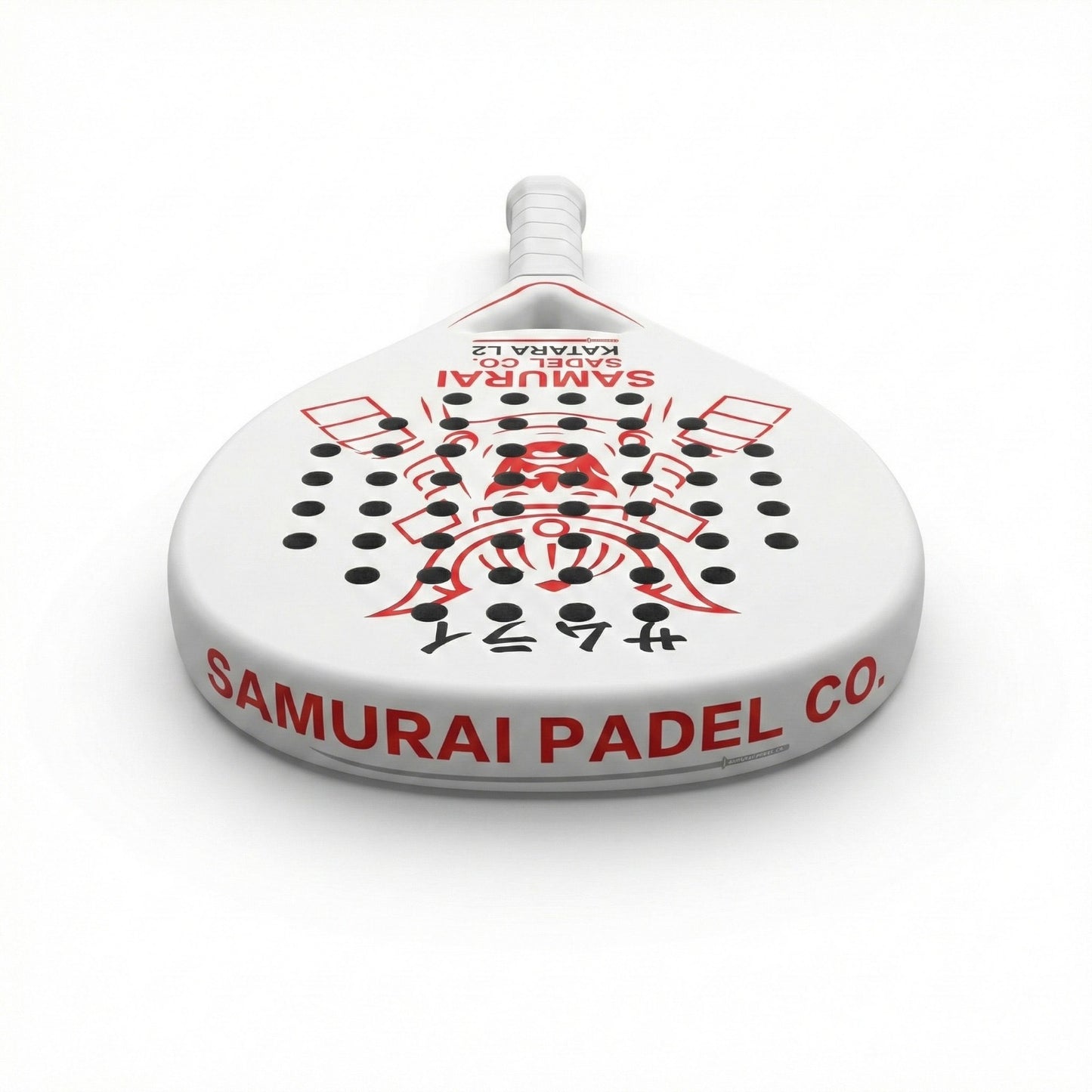 Samurai Padel Co Katana 1.0 White Padel Racket – Carbon & Glass Fibre Face, Lightweight EVA Core, Medium Balance Control & Power Paddle for Beginner and Intermediate Players