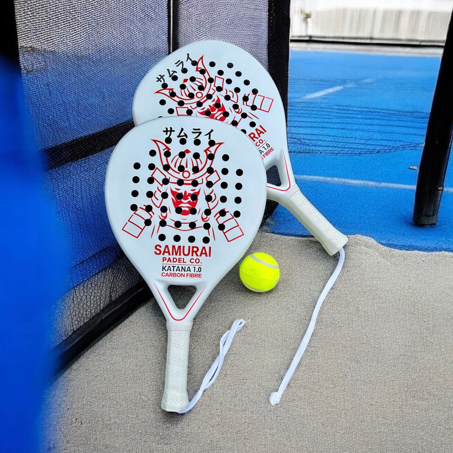 Padel Racket - KATANA 1.0 White | Carbon Fibre + EVA Core | Max Power + Control