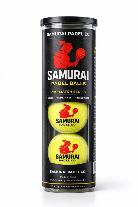 Samurai Padel Co. Pro Match Padel Balls – Premium Pressurised Padel Balls (3-Ball Can)