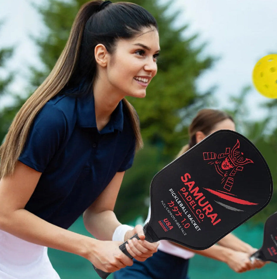 Pickleball Set - KATANA 1.0 | 2 Premium (T700) Carbon Fibre Paddles, 2 Indoor & 2 Outdoor Balls, Carry Bag Included | For Beginners & Intermediate Players