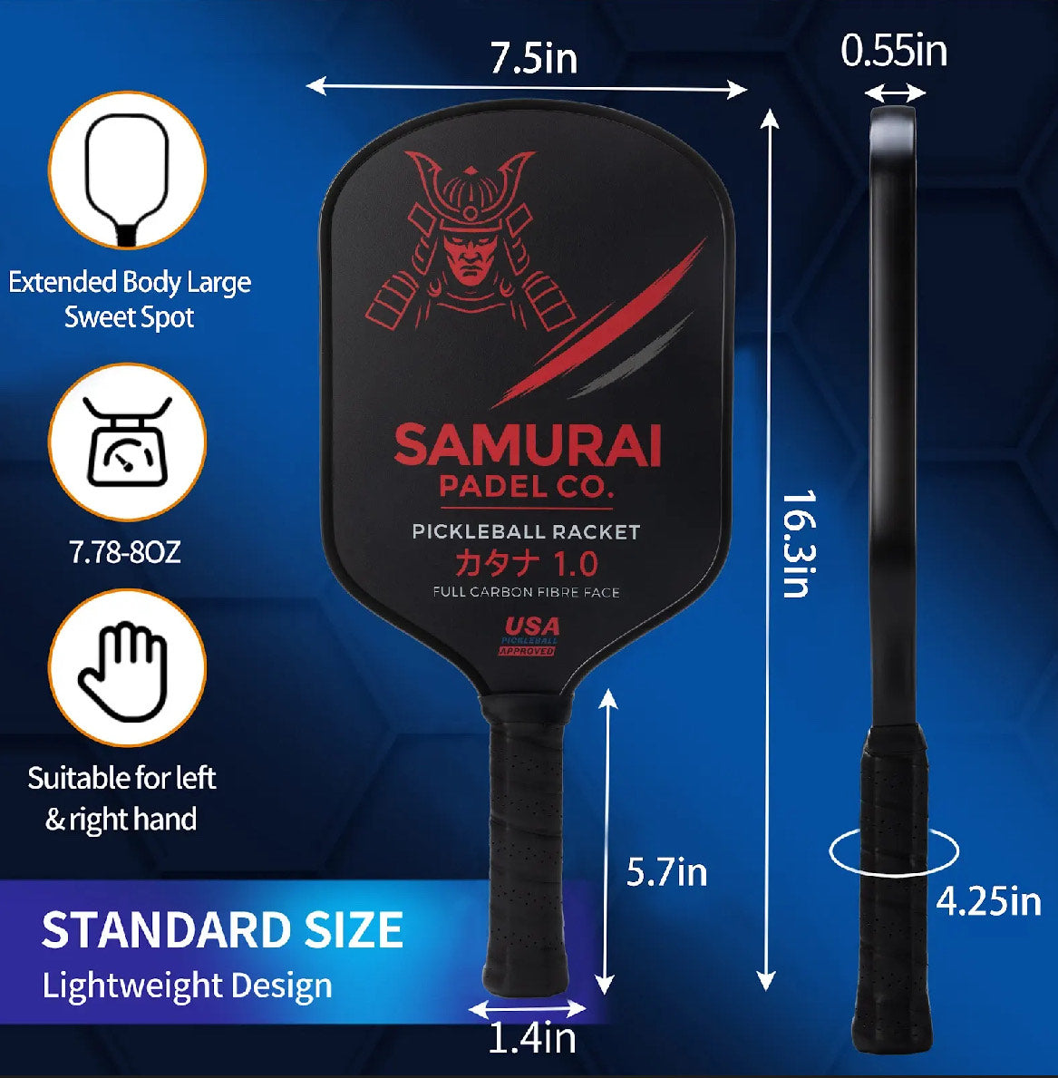 KATANA 1.0 Pickleball Set — T700 Carbon Fibre – Samurai Padel Co.